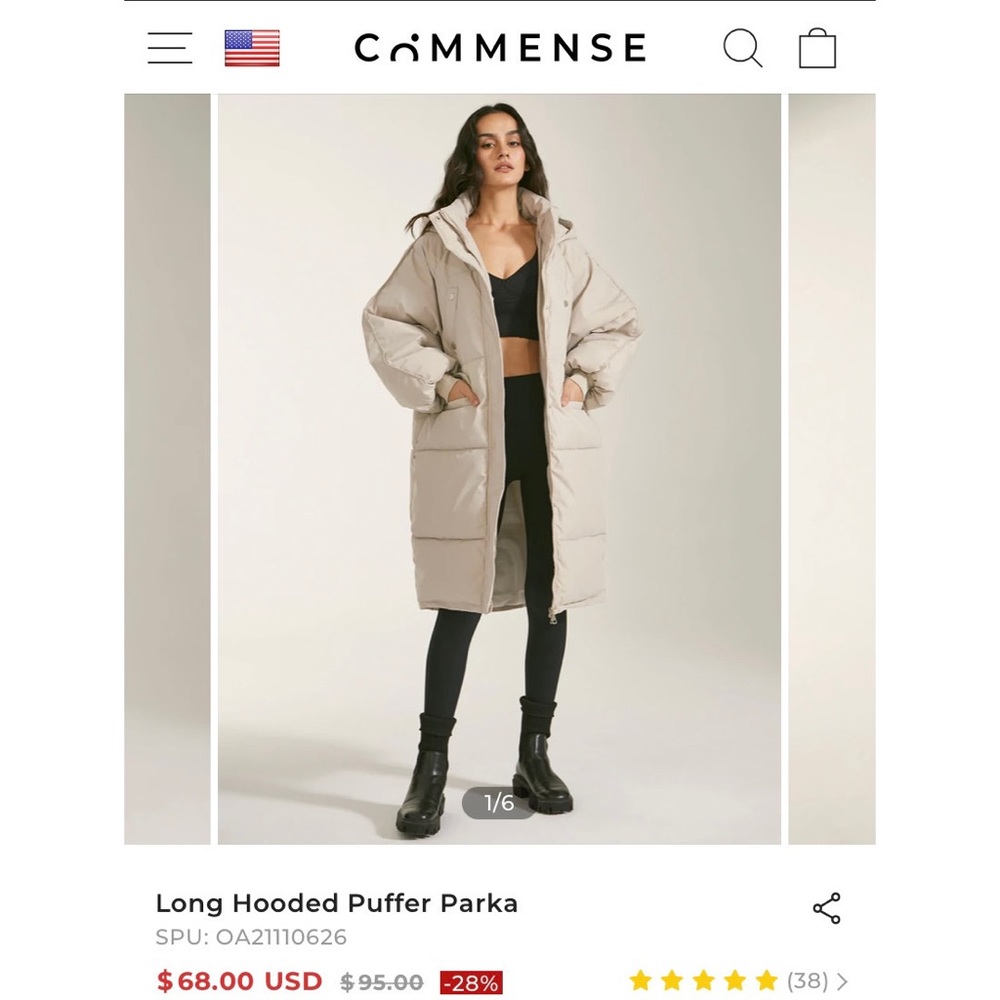 NWT Long Hooded Puffer Parka